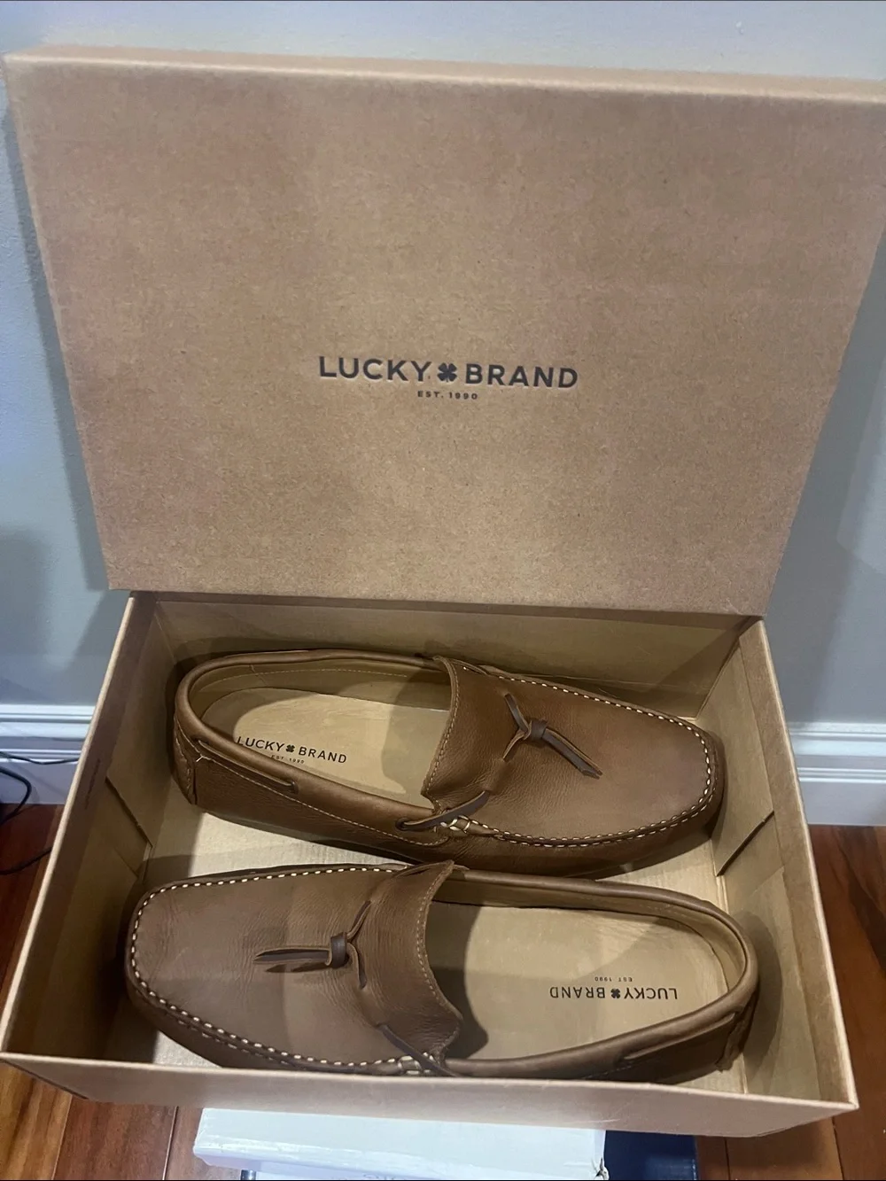 Lucky Brand Tan Leather Tassel Slip-On Loafers